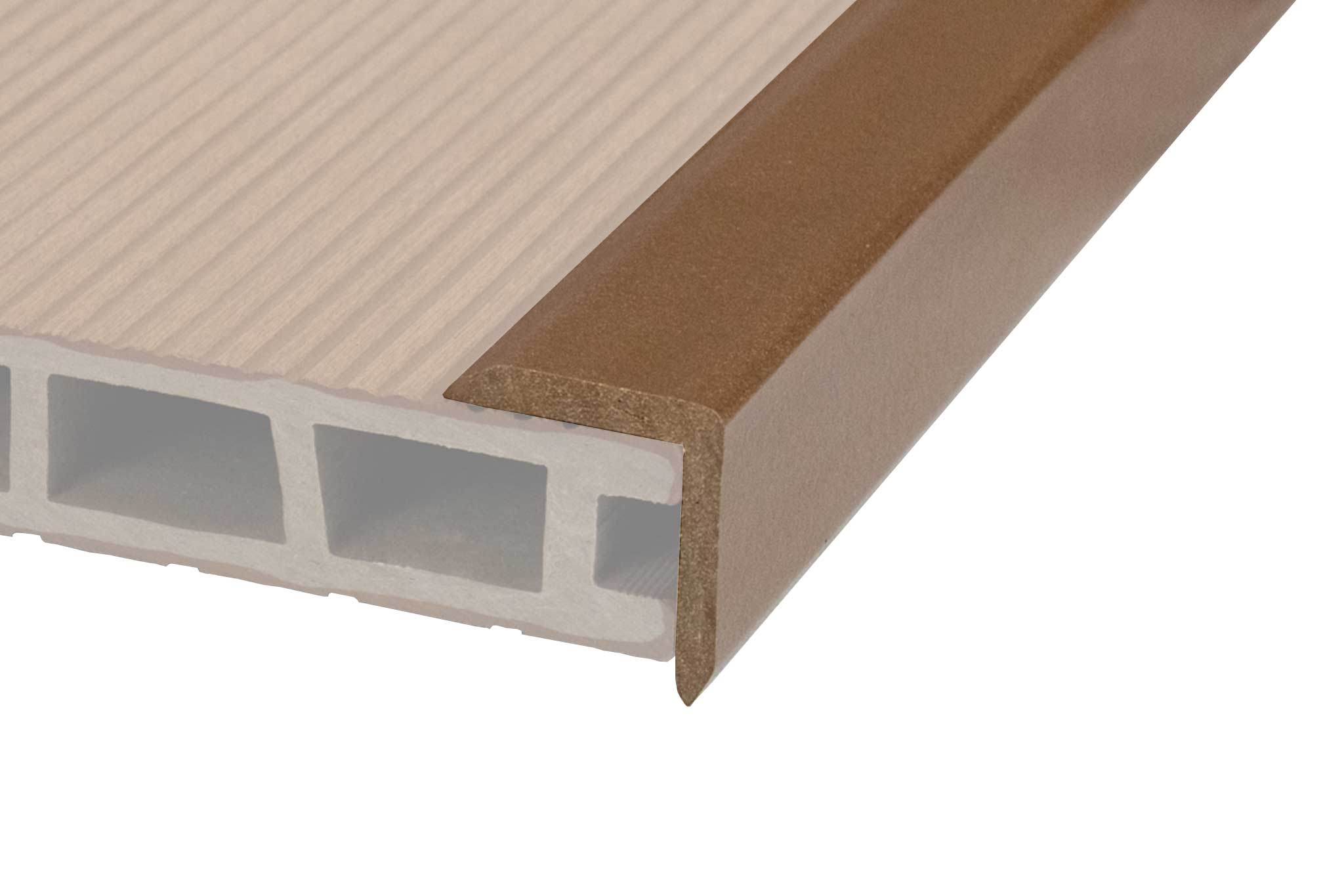 NaturaPlus™ | Light Brown Grooved Composite Decking Corner Trim (3m length)