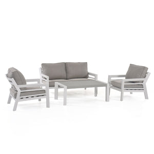 New York 2 Seat Sofa Set | White Frame / Oatmeal cushions  Maze   