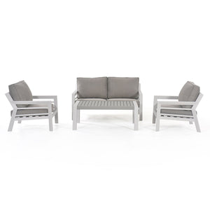 New York 2 Seat Sofa Set | White Frame / Oatmeal cushions  Maze   