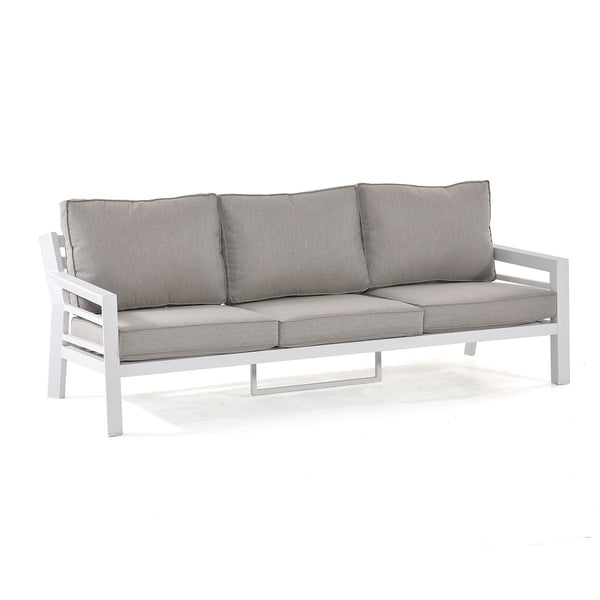 New York 3 Seat Sofa Set | White Frame / Oatmeal cushions  Maze   