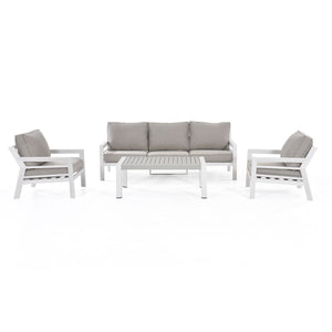 New York 3 Seat Sofa Set | White Frame / Oatmeal cushions  Maze   