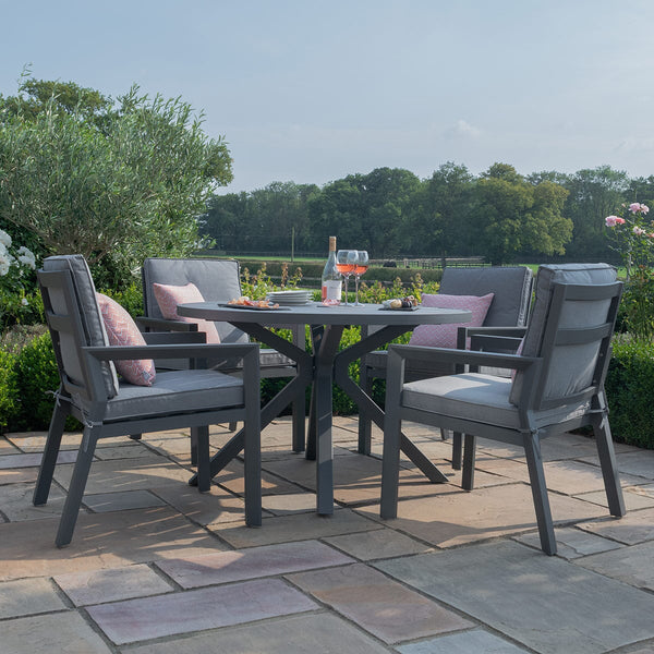 New York 4 Seat Round Dining Set
 | Grey  Maze   