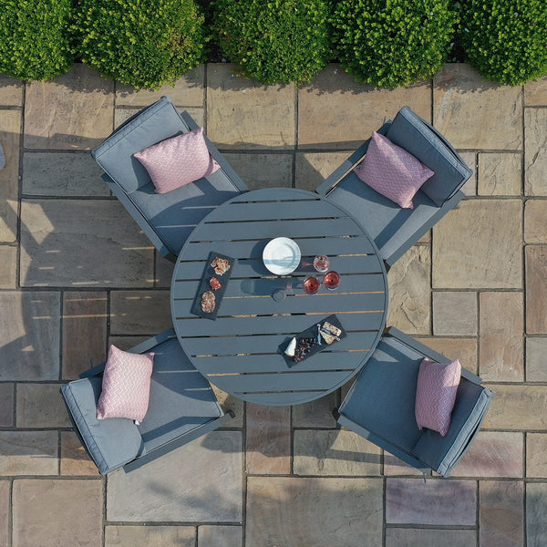 New York 4 Seat Round Dining Set
 | Grey  Maze   