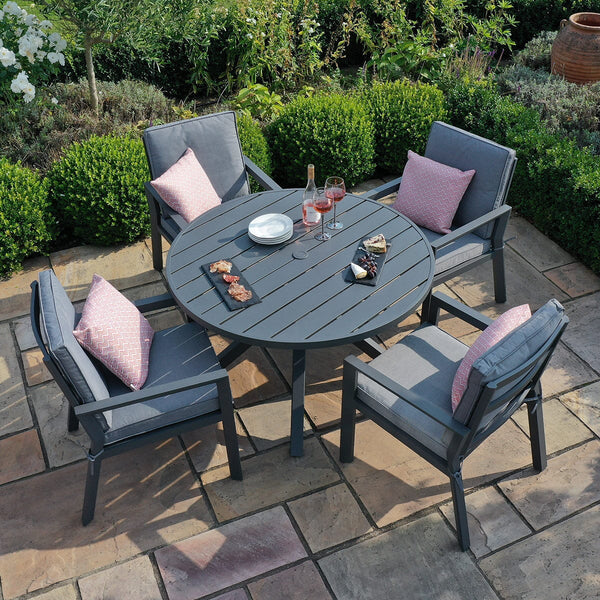 New York 4 Seat Round Dining Set
 | Grey  Maze   