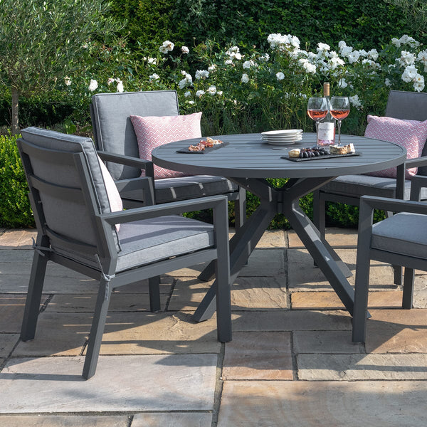 New York 4 Seat Round Dining Set
 | Grey  Maze   