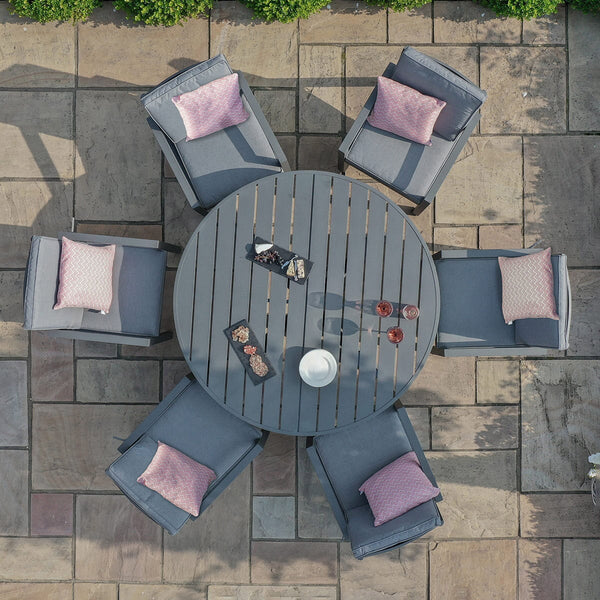 New York 6 Seat Round Dining Set
 | Grey  Maze   