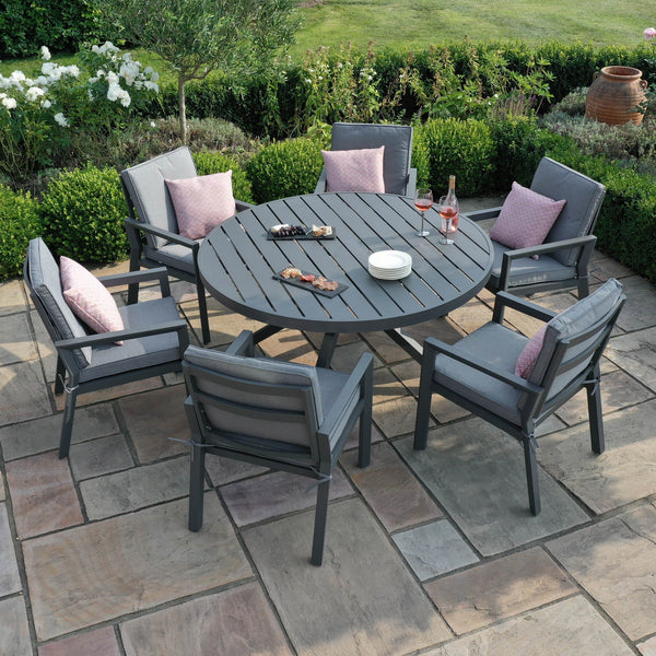 New York 6 Seat Round Dining Set
 | Grey  Maze   