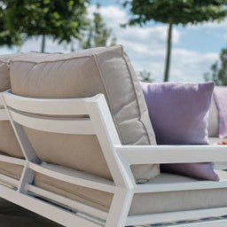 New York U-shaped Sofa Set | White Frame / Oatmeal cushions