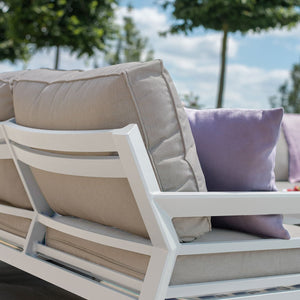 New York U-shaped Sofa Set | White Frame / Oatmeal cushions  Maze   