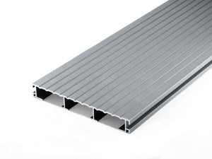 Non-combustible Aluminium Decking Board | RAL 7040 Window Grey | 200mm x 25mm x 3.2m