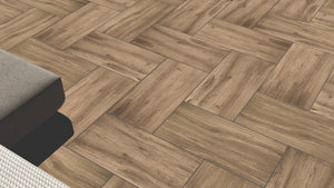 Orton™ | Dark Brown Wood Effect Porcelain Paving Tiles (45x90x2cm)  Tilespace   