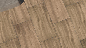 Orton™ | Dark Brown Wood Effect Porcelain Paving Tiles (45x90x2cm)  Tilespace   