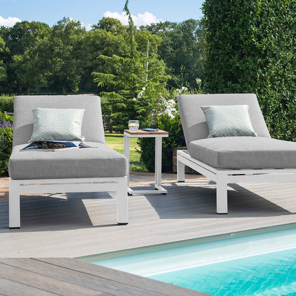 Oslo Double Sunlounger Set | White  Maze   