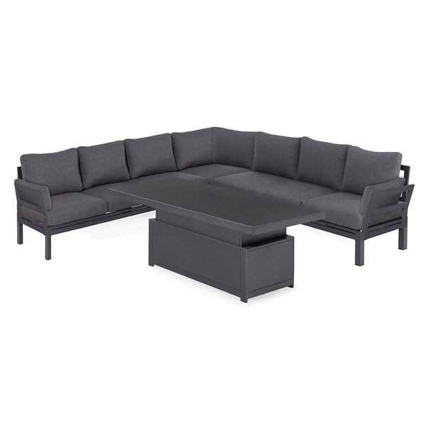 Oslo Large Corner Sofa Group with Rising Table | Charcoal