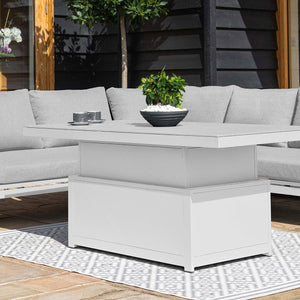 Oslo Large Corner Sofa Group with Rising Table | White  Maze   