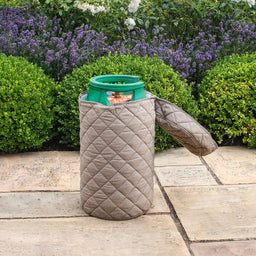 Outdoor Fabric Quilted Gas Bottle Cover (H58.7cm x33øcm ) | Taupe