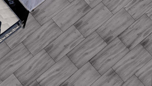 Overton™ | Mid Grey Wood Effect Porcelain Paving Tiles (45x90x2cm)  Tilespace   