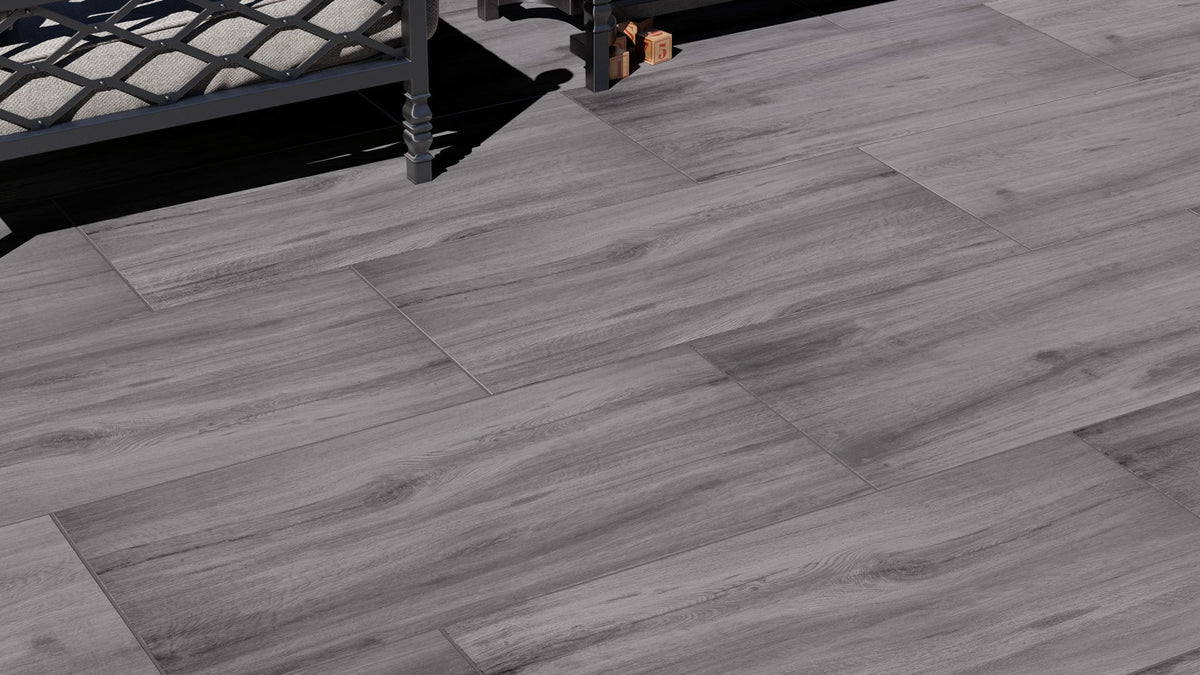 Overton™ | Mid Grey Wood Effect Porcelain Paving Tiles