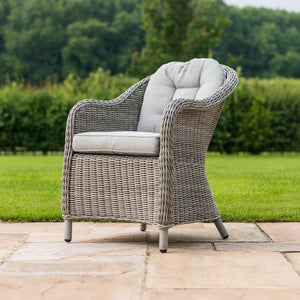 Oxford 8 Seat Oval Fire Pit Dining Set with Heritage Chairs  | Light Grey  Maze   