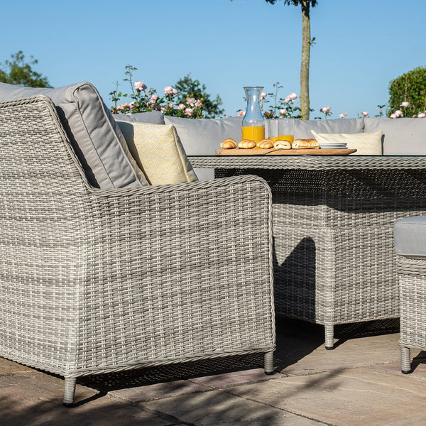 Oxford Royal U-Shaped Sofa Set with Rising Table | Light Grey  Maze   