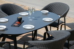 Pebble 6 Seat Oval Dining Set | Charcoal  Maze   