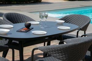 Pebble 6 Seat Oval Dining Set | Charcoal  Maze   