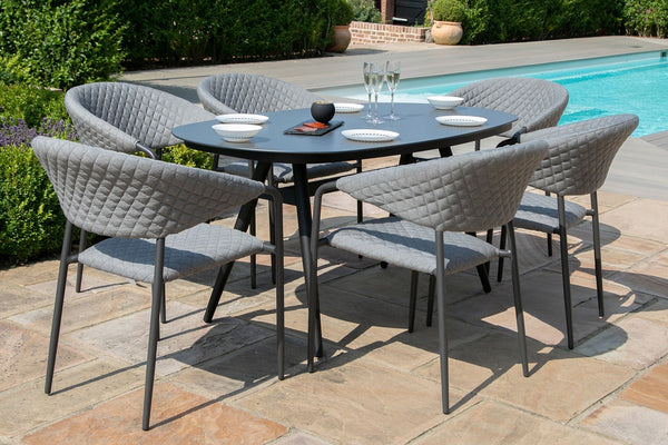 Pebble 6 Seat Oval Dining Set | Flanelle  Maze   