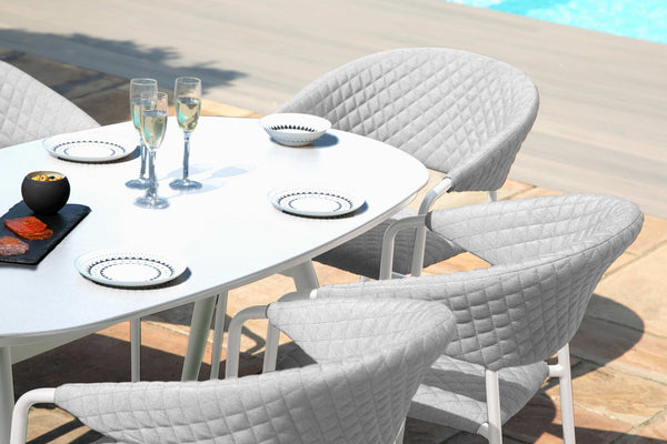 Pebble 6 Seat Oval Dining Set | Lead Chine  Maze   