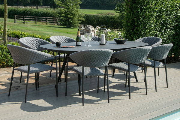 Pebble 8 Seat Oval Dining Set | Flanelle  Maze   