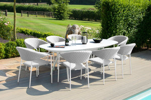 Pebble 8 Seat Oval Dining Set | Lead Chine  Maze   