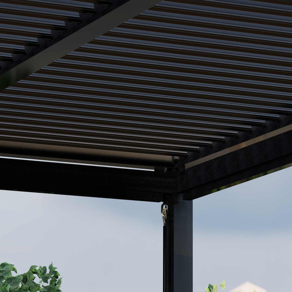 Pergola Aluminium Square 30x30 with 4 Drop Sides | Grey  Maze   