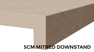 Porcelain Paving Fabrication Service - Per LM  Tile Space 5cm Mitred Downstand  