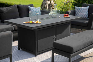Pulse 3 Seat Sofa Dining Set with Fire Pit | Charcoal  Maze   