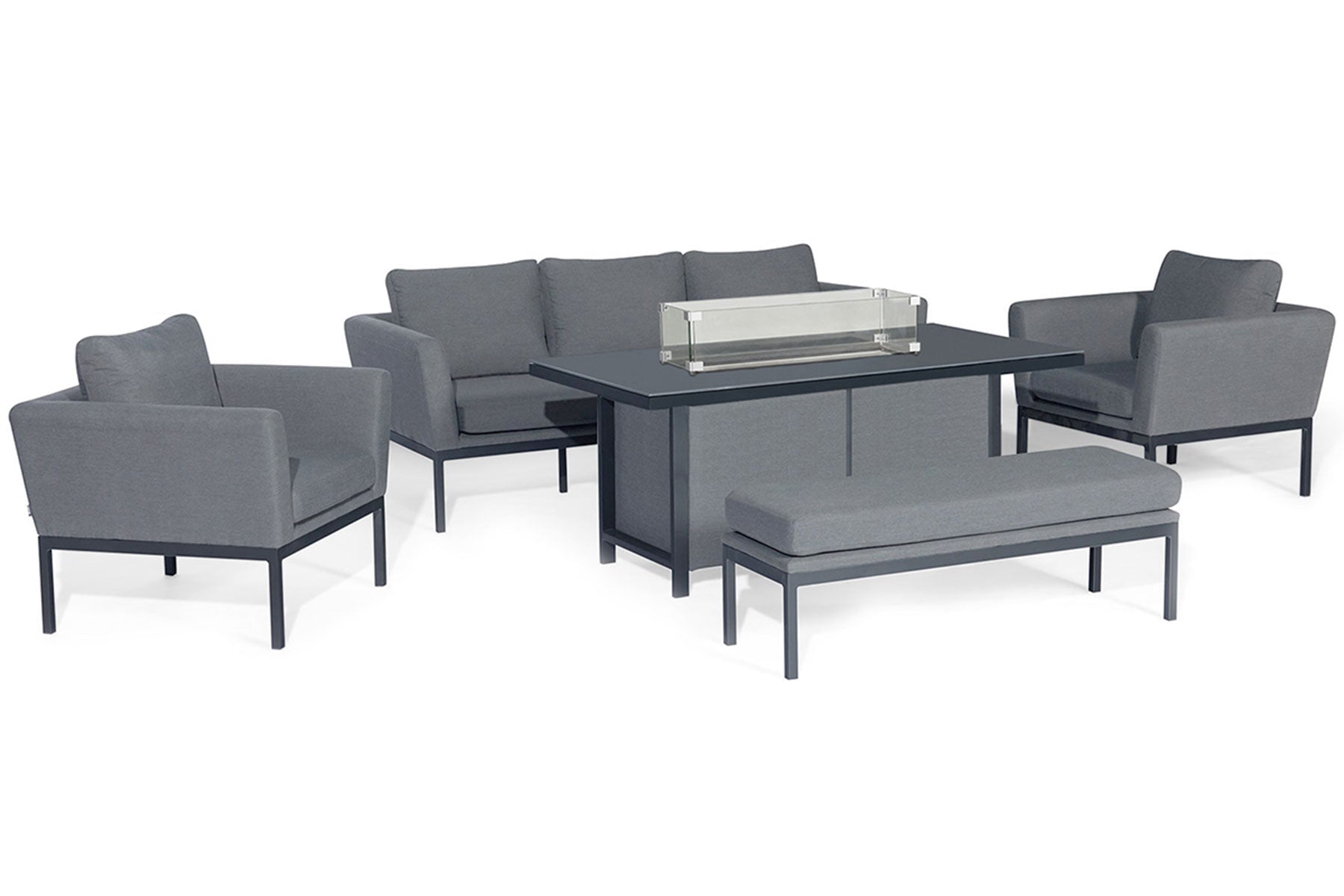 Pulse 3 Seat Sofa Dining Set with Fire Pit | Flanelle