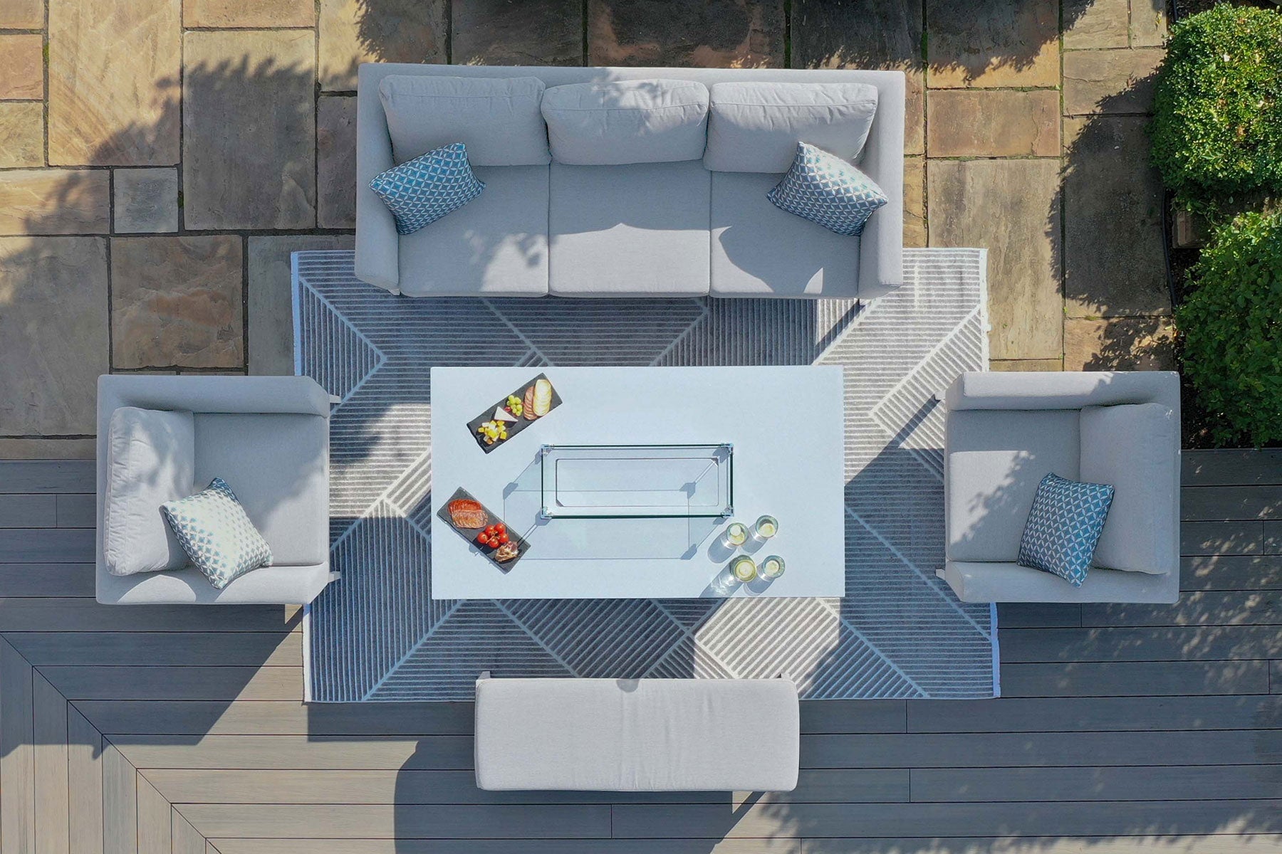 Pulse 3 Seat Sofa Dining Set with Fire Pit | Lead Chine