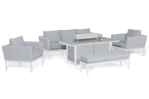Pulse 3 Seat Sofa Dining Set with Fire Pit | Lead Chine  Maze   