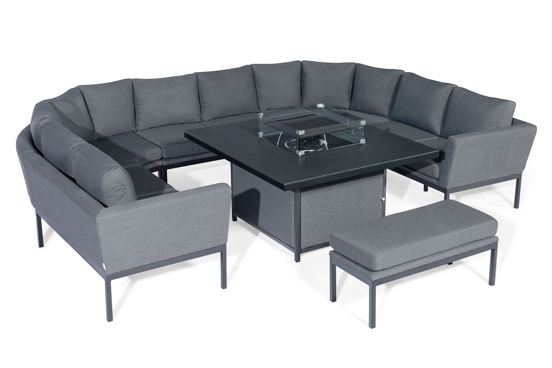 Pulse U Shape Dining Set with Fire Pit | Flanelle