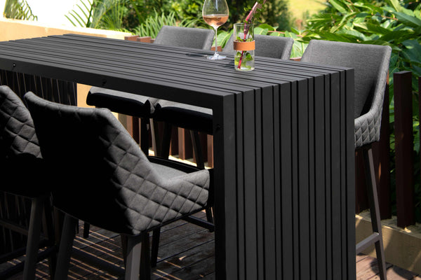 Regal 6 Seat Rectangular Dining Set | Charcoal  Maze   