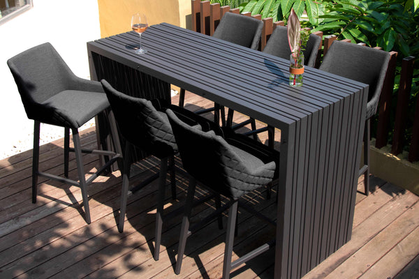 Regal 6 Seat Rectangular Dining Set | Charcoal  Maze   