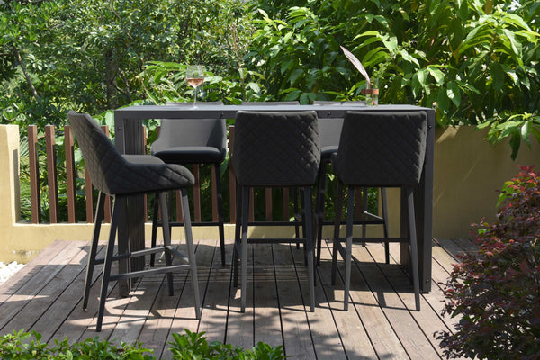 Regal 6 Seat Rectangular Dining Set | Charcoal  Maze   