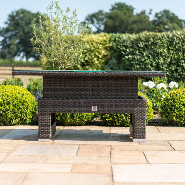 Rising Table with Ice Bucket | Brown | Flat Weave  Maze   