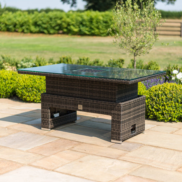 Rising Table with Ice Bucket | Brown | Flat Weave  Maze   