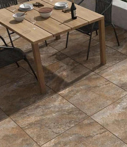 Rocksey™  | Brown Stone Effect Porcelain Paving Tiles (60x90x2cm)