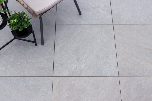 Rocksey™ | Grey Stone Effect Porcelain Paving Tiles (60x60x2cm) Stone Effect Porcelain Tile Space   