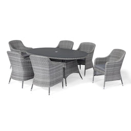 Santorini 6 Seat Oval Dining Set | Grey
