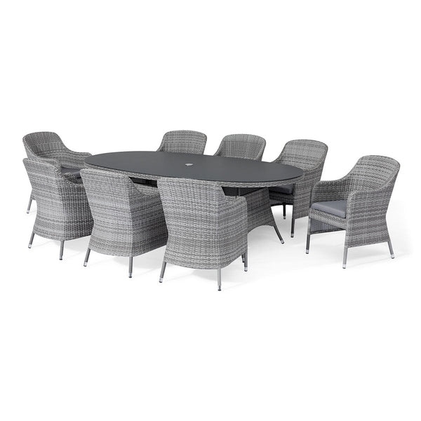 Santorini 8 Seat Oval Dining Set | Grey