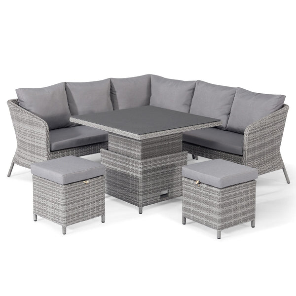 Santorini Square Corner Dining Set with Rising Table | Grey  Maze   