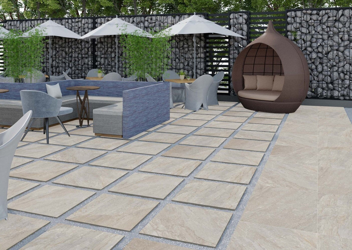 Savannah™ | Beige Stone Effect Porcelain Paving Tiles