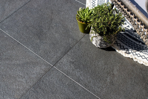Stone Effect Porcelain Paving and Subframe Pack 3.6m x 3.6m (12.96sqm)  Tile Space   