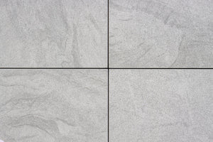Stone Effect Porcelain Paving and Subframe Pack 3.6m x 3.6m (12.96sqm)  Tile Space Avon Marble | 80 x 80cm | Grey  